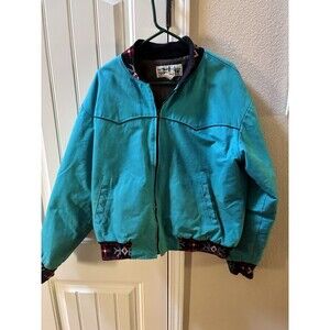 Vintage 80's 90's Saddlesmith Outfitters Aztec Western Ranch Jacket-2XL Made USA